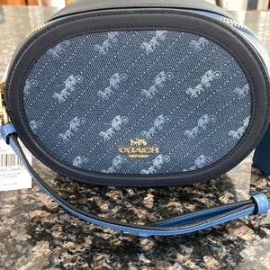 Coach Camera Bag with Horse and Carriage Dot Print